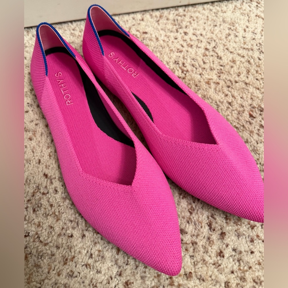 Rothy’s Pointed Toe Flats LIKE NEW condition, Pink, 9.5 - Picture 2 of 9
